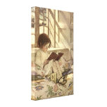 Niño del vintage que lee un libro, Jessie Willcox  Impresión En Lienzo Estirada