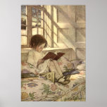 Niño del vintage que lee un libro, Jessie Willcox  Posters