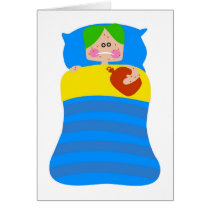 Niño enfermo tarjetas