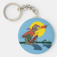 Niño fresco del dinosaurio en el monopatín por Pat Llaveros Personalizados