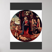 Niño St. John de Maria Cristo el arrodillamiento d Poster