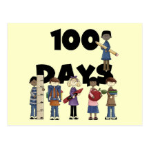 Niños 100 días de camisetas y de regalos de la esc postales