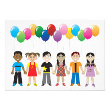 Niños del globo comunicado personalizado