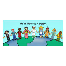 Niños del mundo invitación personalizada