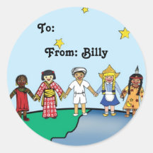 Niños del mundo pegatinas  