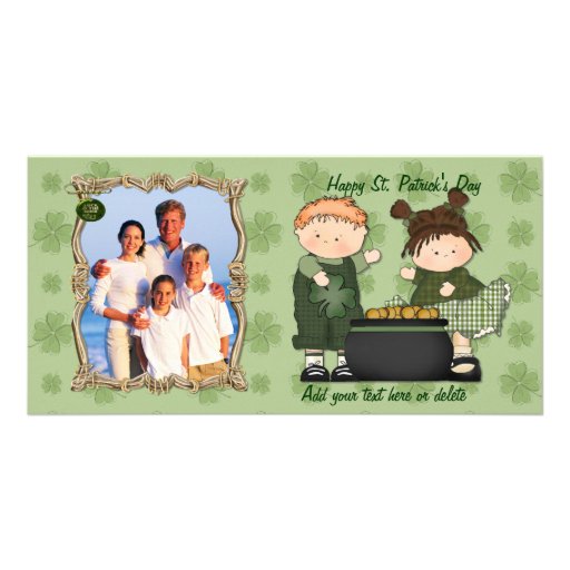 Niños del trébol - foto del personalizar tarjeta con foto personalizada