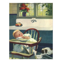 Niños del vintage, cocina del Highchair el dormir  Comunicado Personal