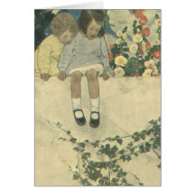 Niños del vintage, pared Jessie Willcox Smith del  Tarjeton