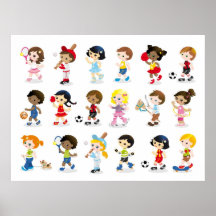 Niños deportivos posters