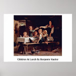 Niños en el almuerzo de Benjamin Vautier (1829-189 Poster