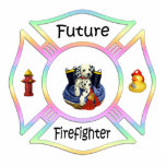Niños futuros del bombero esculturas fotograficas