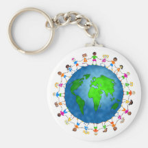 Niños globales llaveros personalizados