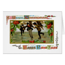 Niños Iceskating Felicitacion