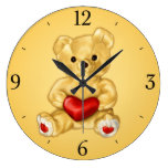 Niños lindos del amarillo del Hypnotist del oso de Relojes De Pared