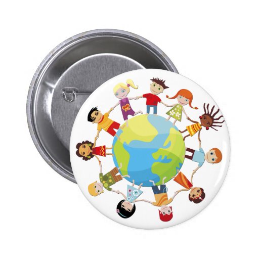 Niños para la paz de mundo pin