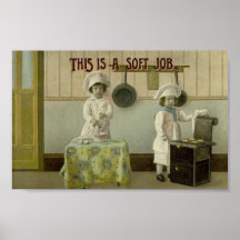 Niños que cuecen el poster de la impresión del art