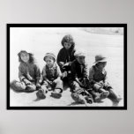 Niños que juegan en la arena 1922 impresiones