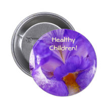 ¡Niños sanos! flor púrpura del iris del botón Pins