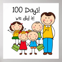 Niños y profesor de sexo masculino 100 días poster