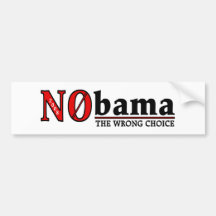 NO-0bama_The-Wrong-Choice_NObama (parachoque) Etiqueta De Parachoque