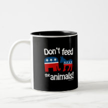 No alimente los animales taza