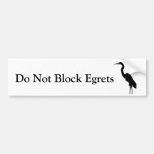 No bloquee los Egrets Etiqueta De Parachoque