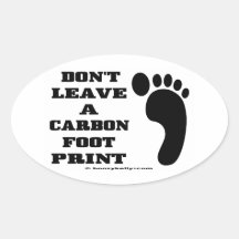 No deje una huella del carbono, ambiental calcomanía oval personalizadas