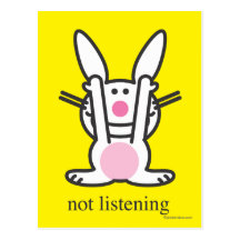 No escuchando tarjetas postales