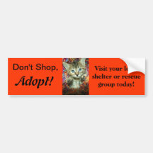 ¡No haga compras, no adopte! Pegatina para el para Etiqueta De Parachoque