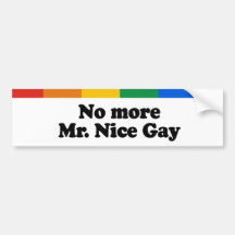 No más de Sr. Nice Gay Etiqueta De Parachoque