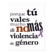 No Más Violencia de Género Tarjeta Postal