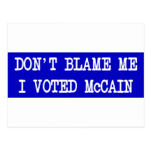 No me culpe que voté a McCain Postal