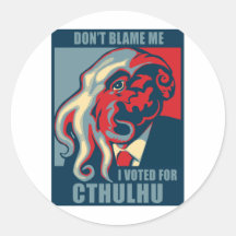 No me culpe, yo votó por Cthulhu Pegatina