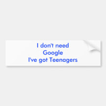 No necesito Google Pegatina De Parachoque