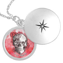 No puede atarme abajo del cráneo náutico en rojo y joyerias personalizadas