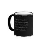 No puede poner mi dedo en él (sq) taza