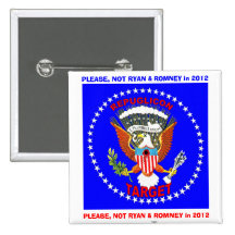 NO RYAN y ROMNEY - botón Pins