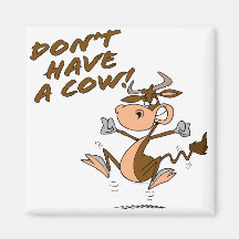 no tenga un dibujo animado chistoso de la vaca de  iman para frigorífico