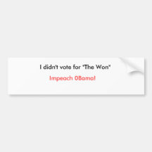 ¡No voté por "ganado", acuso 0Bama! Pegatina De Parachoque