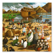 Noah y la arca: Pintura grande, historia de la bib Fotografias