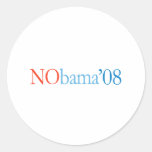 NOBAMA '08 - modificado para requisitos particular Pegatina Redonda