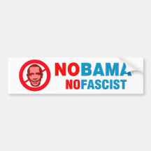 NOBAMA/NOFASCIST ETIQUETA DE PARACHOQUE