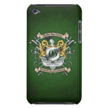 Noble por el caso bien escogido del verde del escu barely there iPod funda