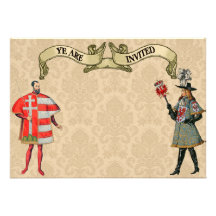 Nobles medievales que casan invitaciones anuncios personalizados