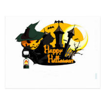Noche de la calabaza de Halloween Postal