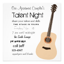 Noche de la guitarra invitacion personalizada