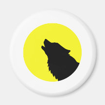 Noche de la luna del lobo imanes  