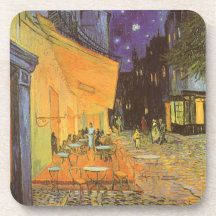 Noche de la terraza del café, impresionismo del vi posavasos de bebida