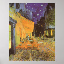 Noche de la terraza del café, impresionismo del vi poster