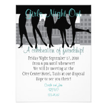 Noche de los chicas hacia fuera invitacion personal 